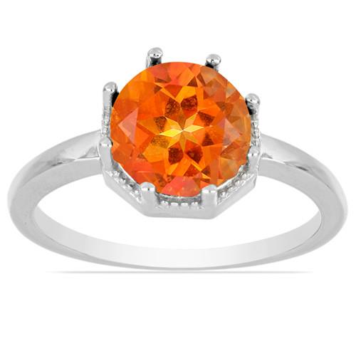 BUY AUTHENTIC PADPARADSCHA QUARTZ GEMSTONE RING IN 925 STERLING SILVER